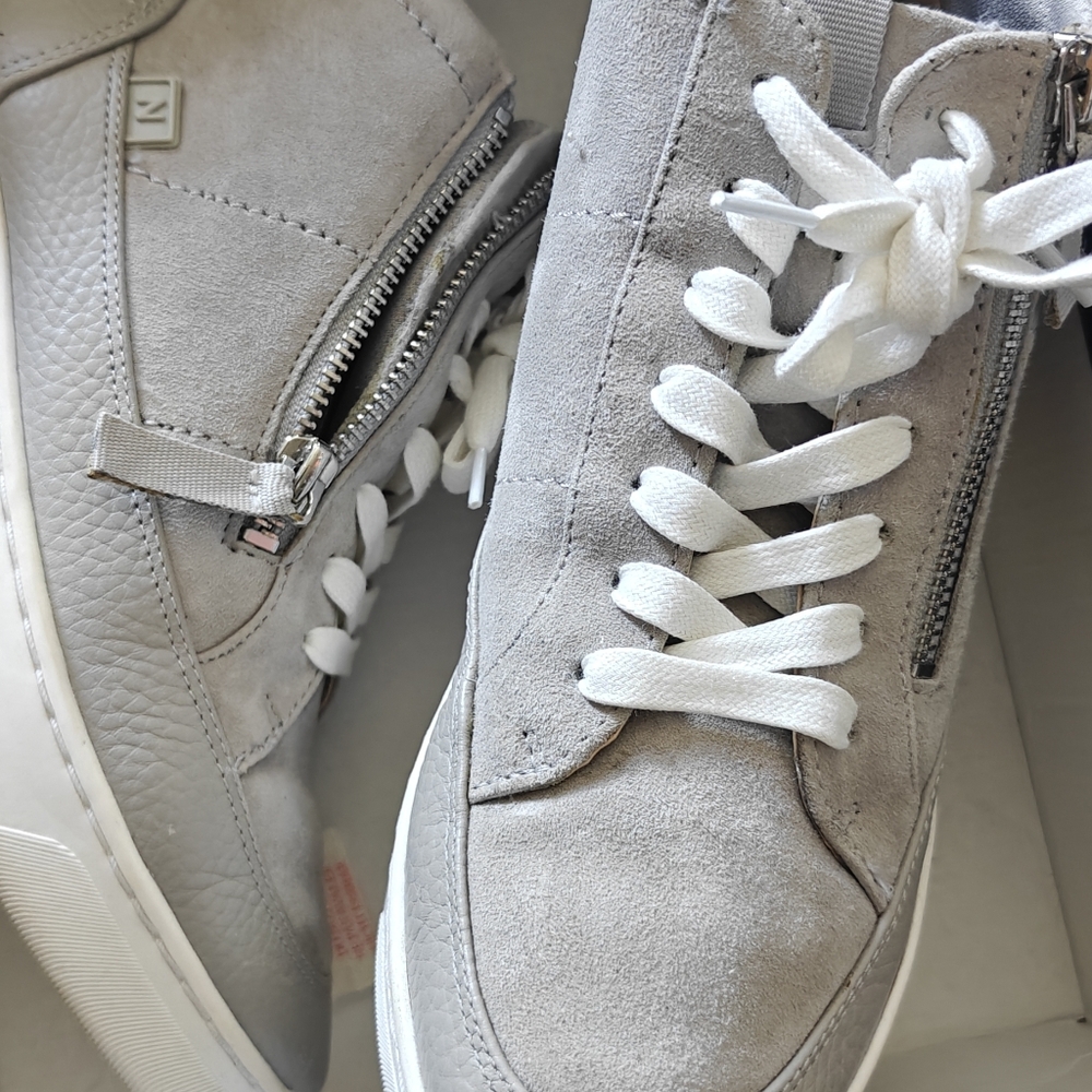 Naturalizer Gray High-Top Sneakers with Zipper - Picture 2 of 11